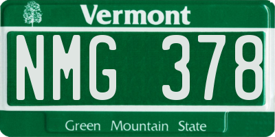 VT license plate NMG378