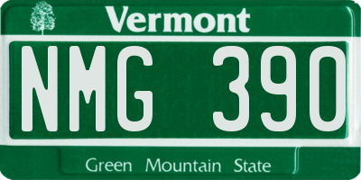 VT license plate NMG390
