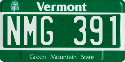 VT license plate NMG391