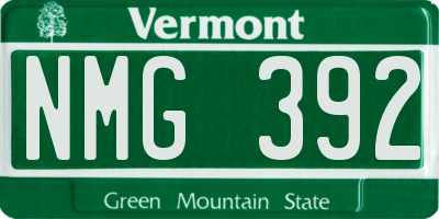 VT license plate NMG392