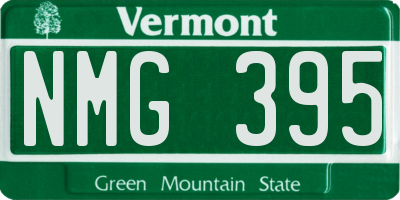 VT license plate NMG395