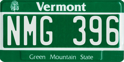 VT license plate NMG396