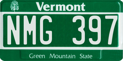 VT license plate NMG397