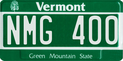 VT license plate NMG400