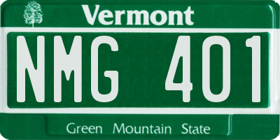VT license plate NMG401