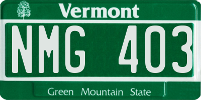 VT license plate NMG403