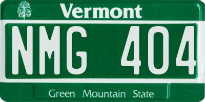 VT license plate NMG404