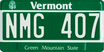 VT license plate NMG407