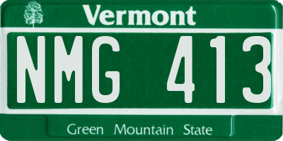 VT license plate NMG413
