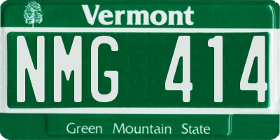 VT license plate NMG414
