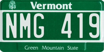 VT license plate NMG419