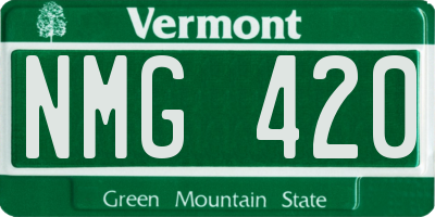 VT license plate NMG420