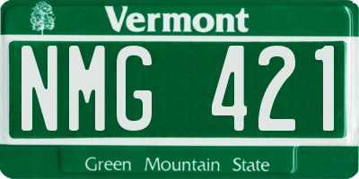 VT license plate NMG421
