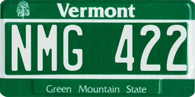 VT license plate NMG422