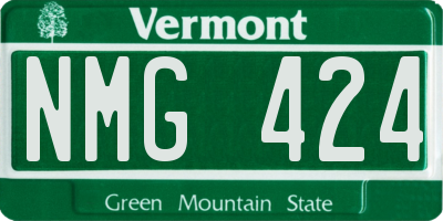 VT license plate NMG424