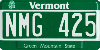 VT license plate NMG425