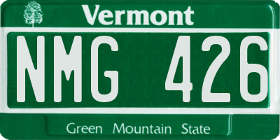 VT license plate NMG426