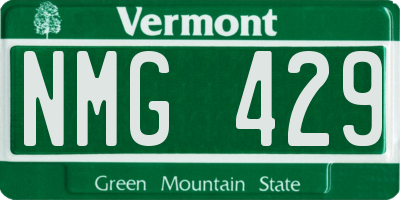 VT license plate NMG429