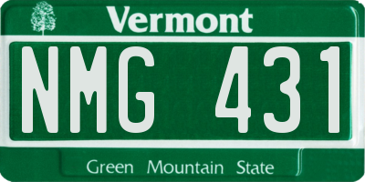 VT license plate NMG431