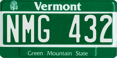 VT license plate NMG432