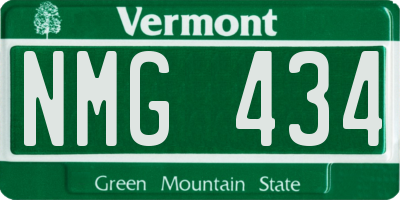 VT license plate NMG434