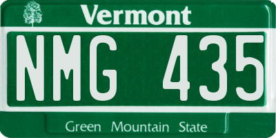 VT license plate NMG435