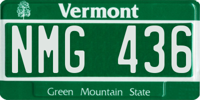 VT license plate NMG436