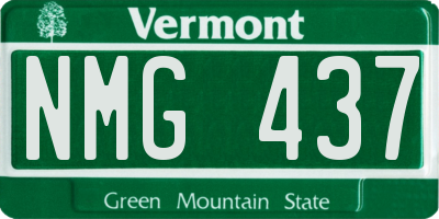 VT license plate NMG437
