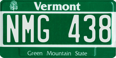 VT license plate NMG438