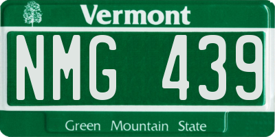 VT license plate NMG439