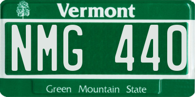 VT license plate NMG440