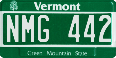 VT license plate NMG442