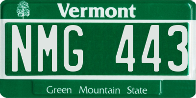 VT license plate NMG443