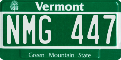 VT license plate NMG447