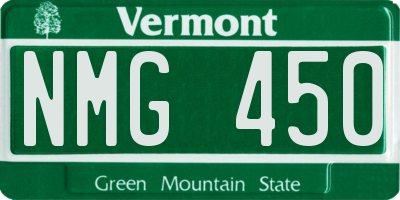 VT license plate NMG450