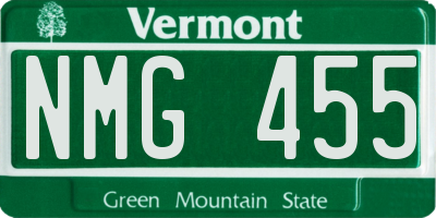VT license plate NMG455