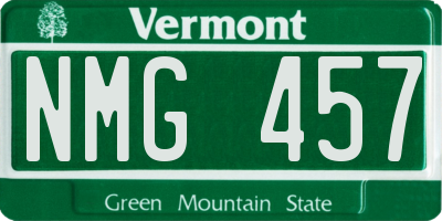 VT license plate NMG457