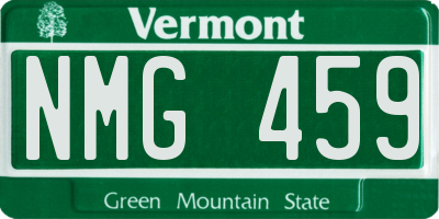 VT license plate NMG459