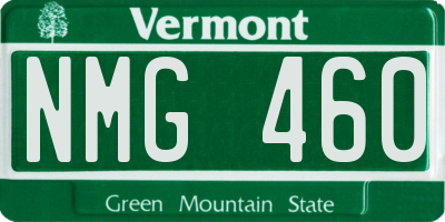 VT license plate NMG460