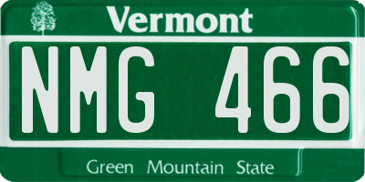 VT license plate NMG466