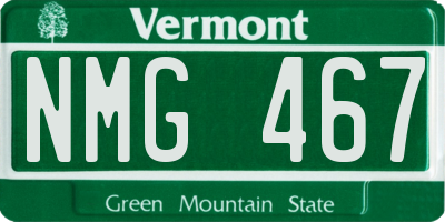 VT license plate NMG467