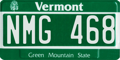 VT license plate NMG468