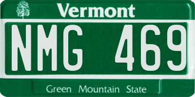 VT license plate NMG469