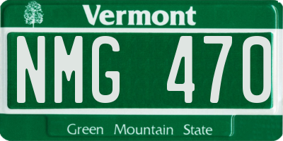 VT license plate NMG470
