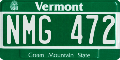 VT license plate NMG472