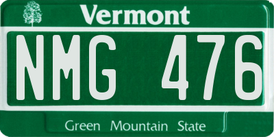 VT license plate NMG476