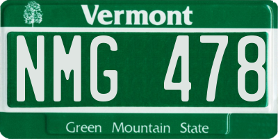 VT license plate NMG478