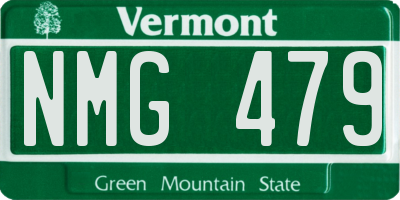 VT license plate NMG479