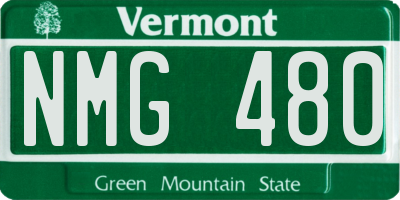 VT license plate NMG480