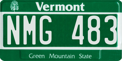 VT license plate NMG483